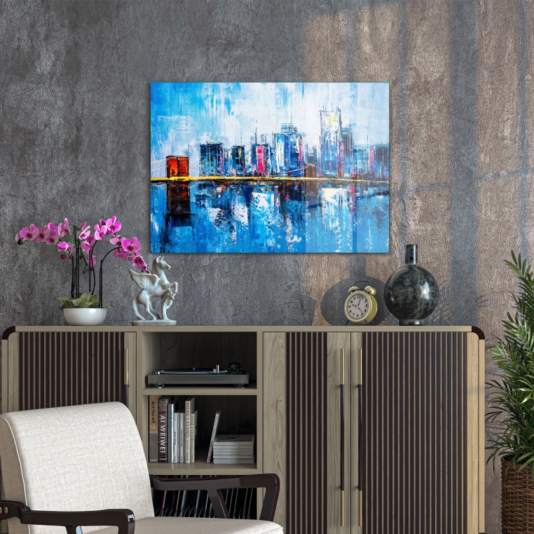 Vivantes Tempered Glass Wall Art - The City by the Sea