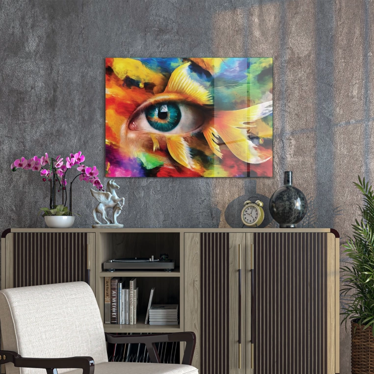 Vivantes Tempered Glass Wall Art - Eye in Colors