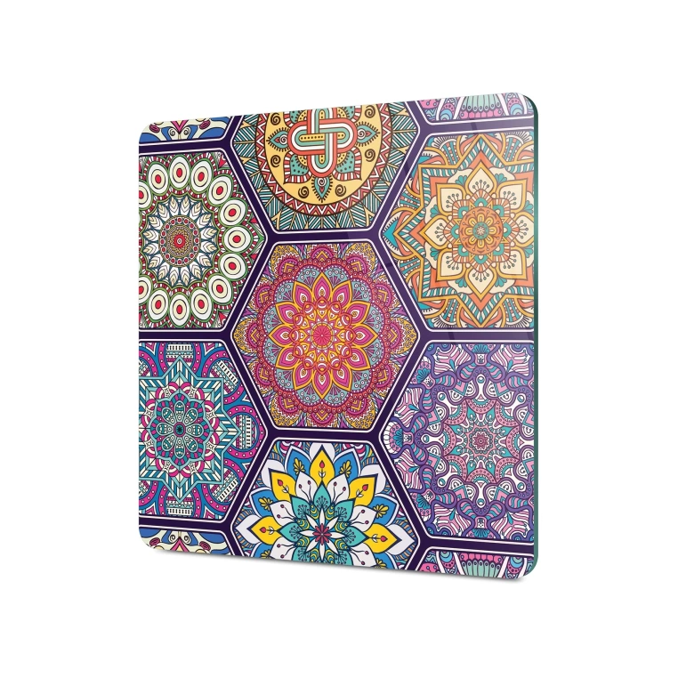 Tempered Glass Square Cutting Board - Big Mandala