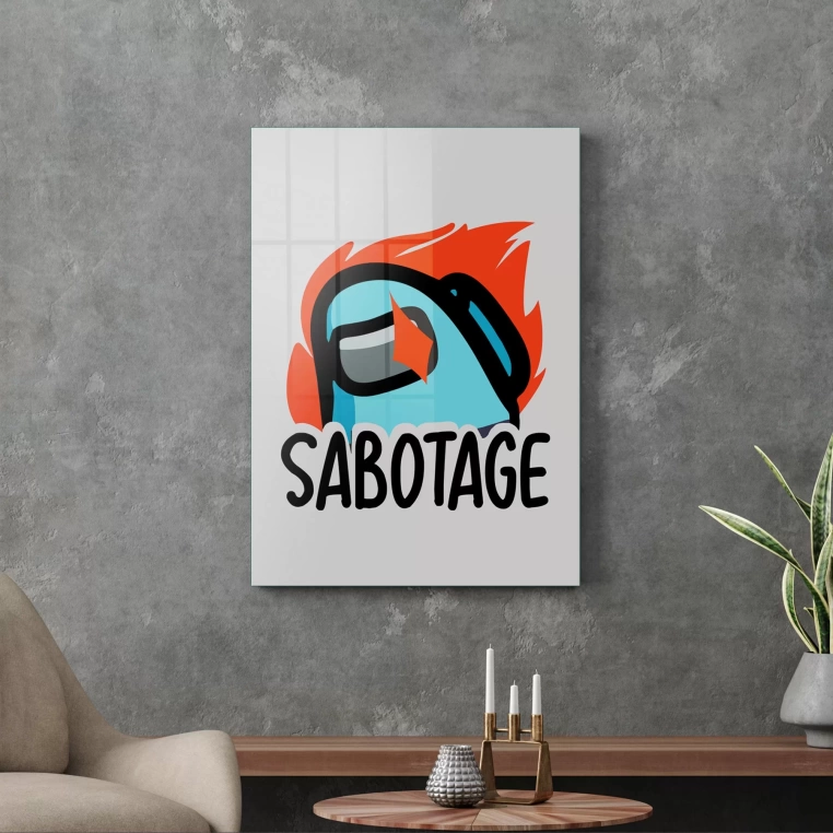 Vivantes Tempered Glass Wall Art - Among Us Sabotage