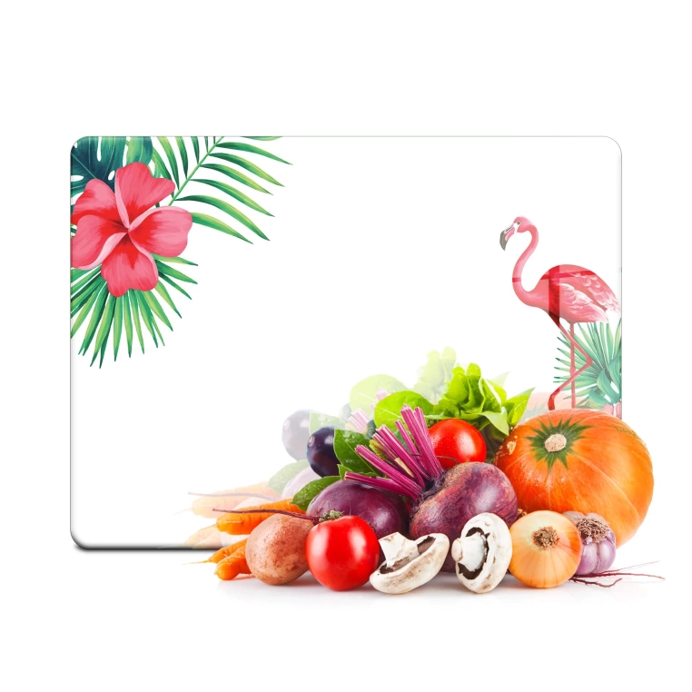 Tempered Glass Cutting Board - Flamingo