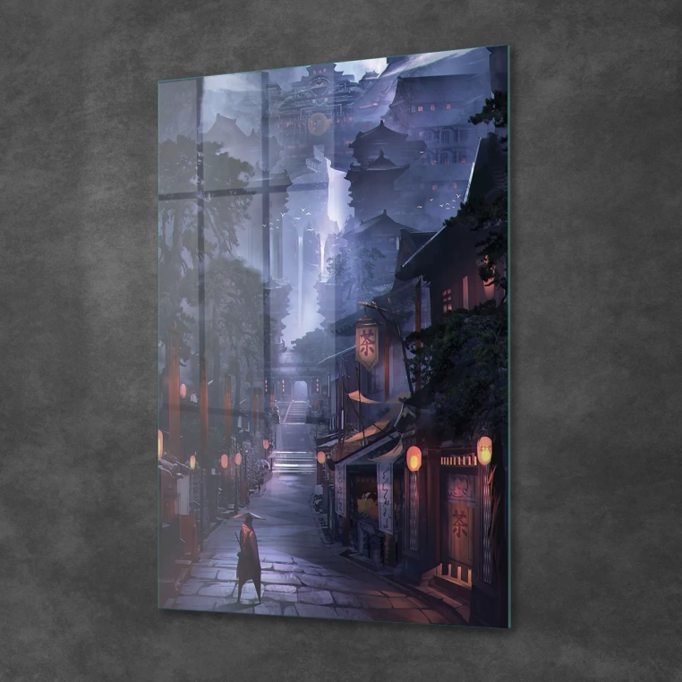 Vivantes Tempered Glass Wall Art - Samurai Street Tokyo