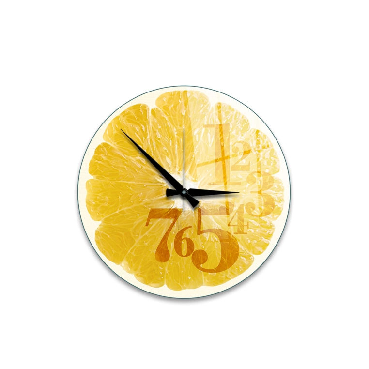 Vivantes Decorative Glass 12 inch Wall Clock Citrus