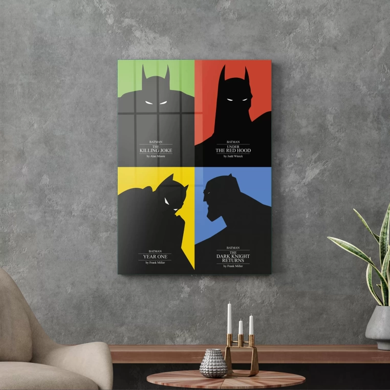 Vivantes Tempered Glass Wall Art - Batman History