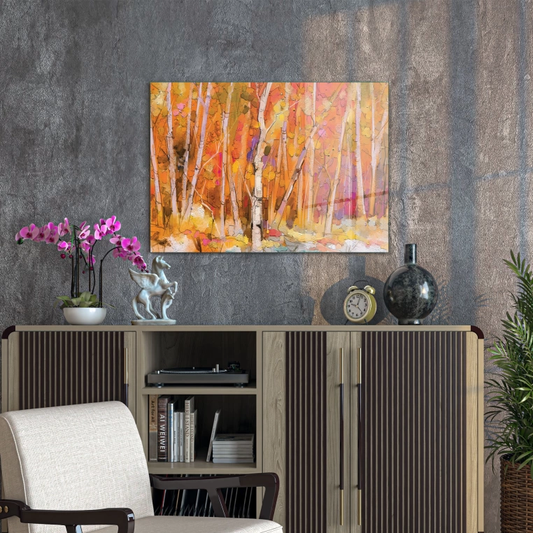 Vivantes Tempered Glass Wall Art - Forest in Autumn