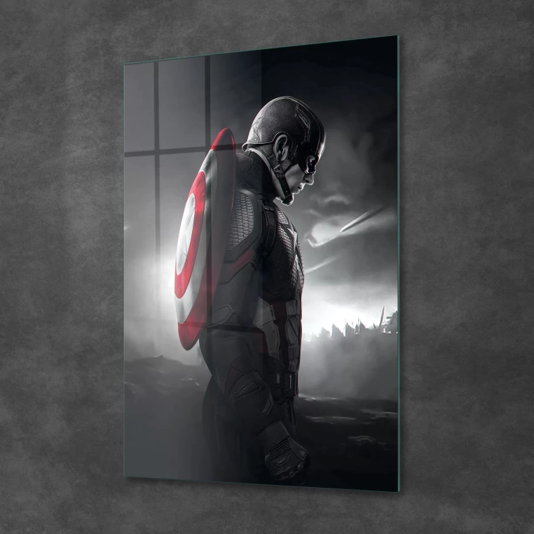 Vivantes Tempered Glass Wall Art - Captain America