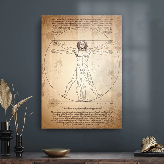 Vivantes Tempered Glass Wall Art - Leonardo Da Vinci Human Anatomy