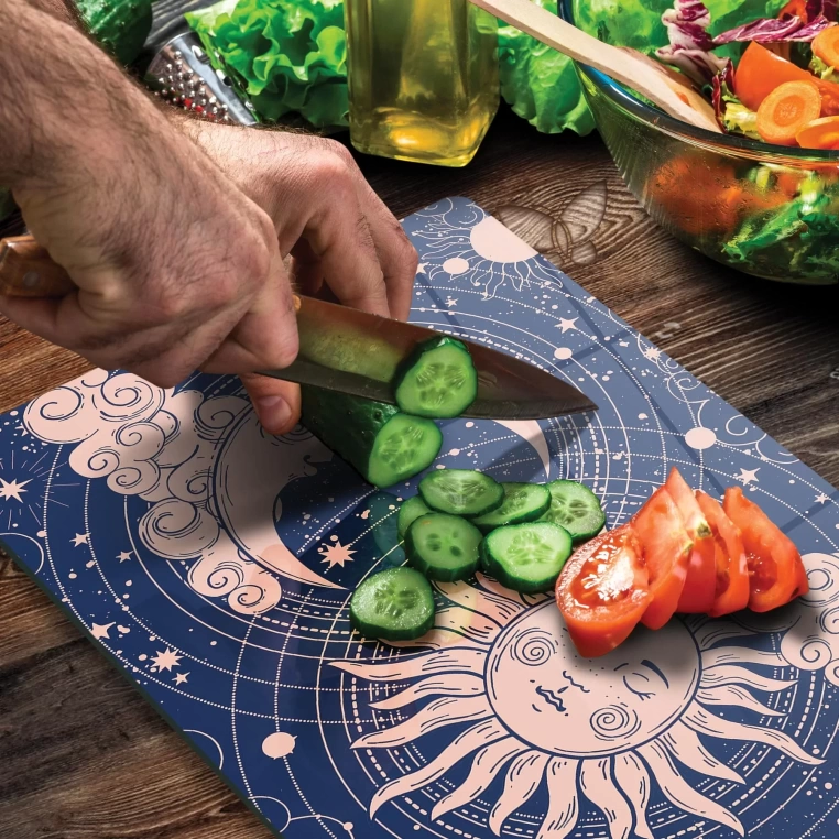 Tempered Glass Cutting Board - Sleepy Sun