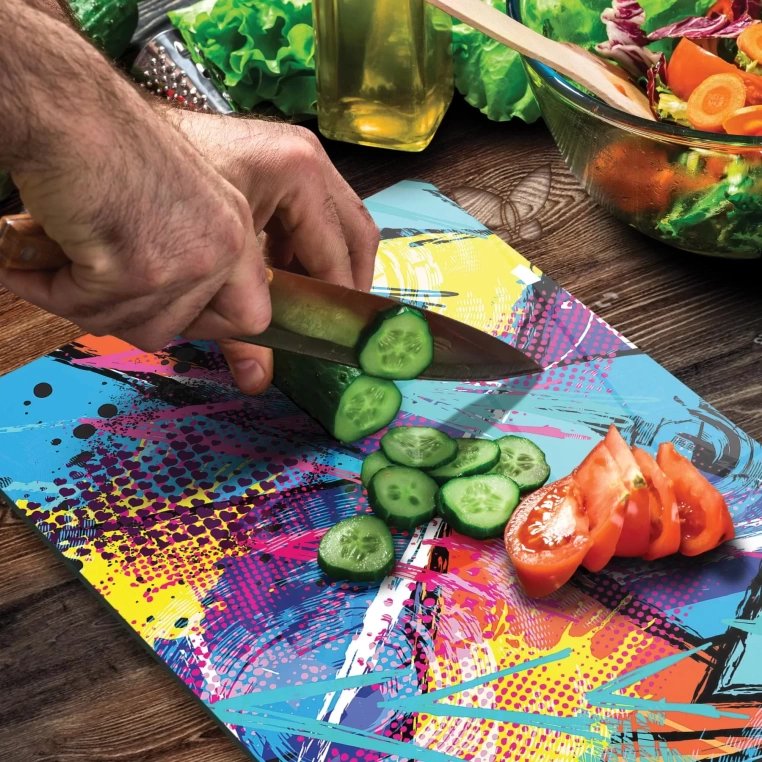 Tempered Glass Cutting Board - Mixed Color