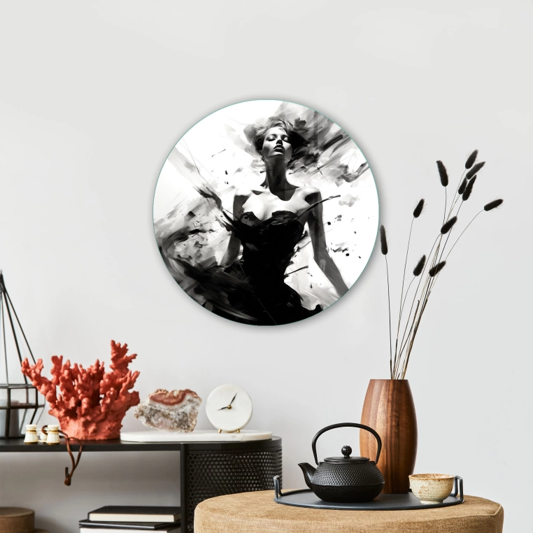 Vivantes Circle Glass Wall Art in 12" Diameter-NewYork Wind