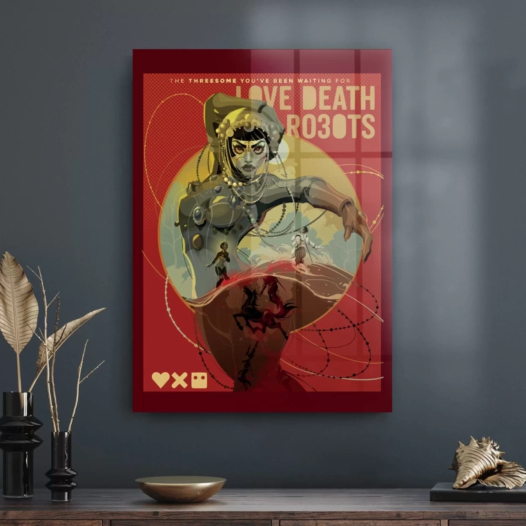 Vivantes Tempered Glass Wall Art - Love Death Robots