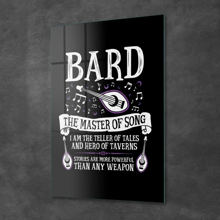 Vivantes Tempered Glass Wall Art - Bard Music Song Story Teller