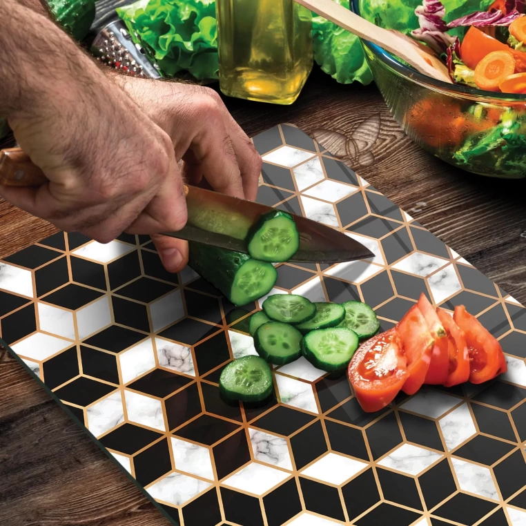 Tempered Glass Cutting Board - 3D Maze