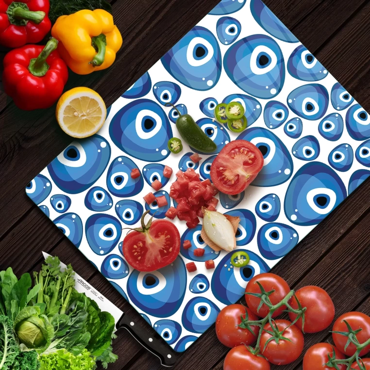 Tempered Glass Cutting Board - 3d Evileyes