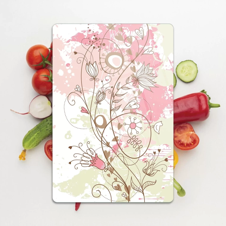 Tempered Glass Cutting Board - Little Bird on a Vine