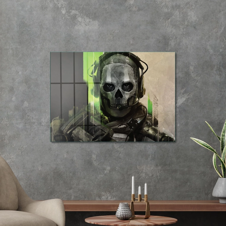 Vivantes Tempered Glass Wall Art - Gamer Skull