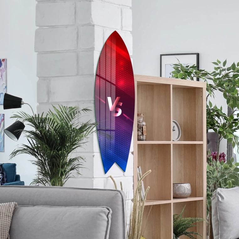 Vivantes Decorative Surfing Board in 4mm Tempered Glass-VS