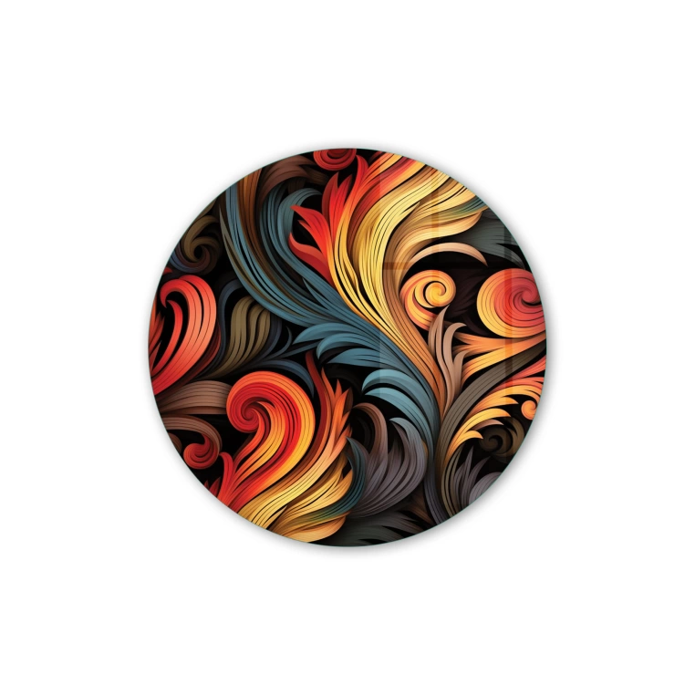 Vivantes Circle Glass Wall Art in 12" Diameter-Infinite Art