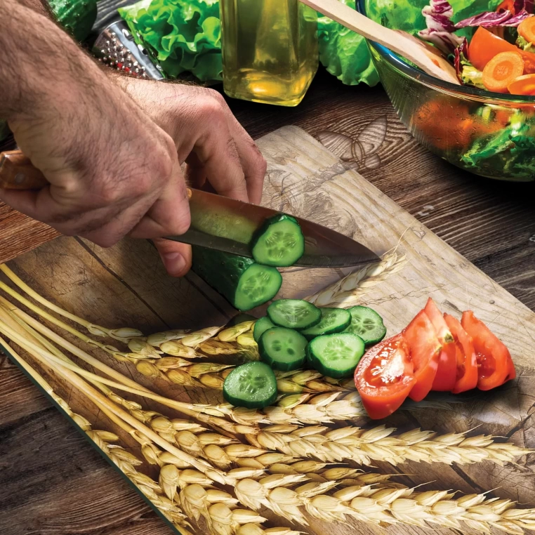 Tempered Glass Cutting Board - Wood & Wheat