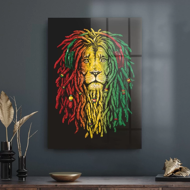 Vivantes Tempered Glass Wall Art - African Lion