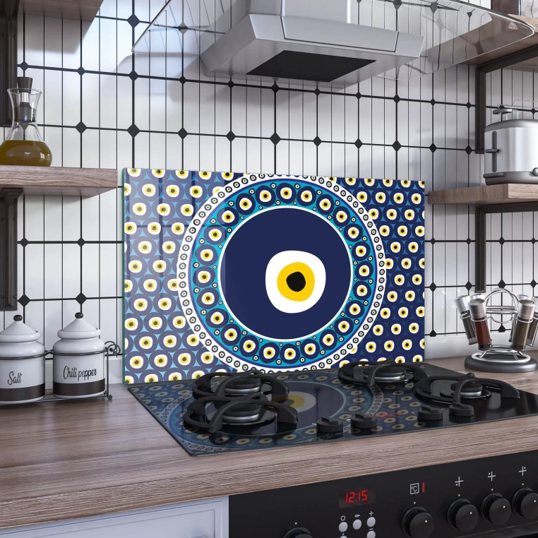 Vivantes Stove Back Tempered Glass Protector-Evil Eyes