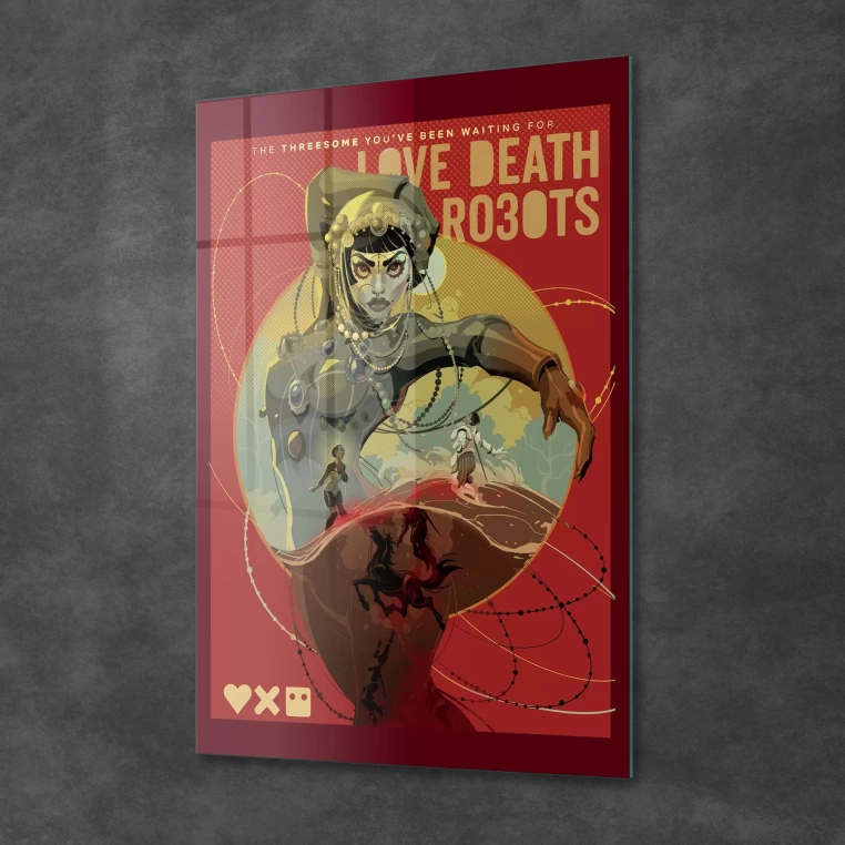 Vivantes Tempered Glass Wall Art - Love Death Robots