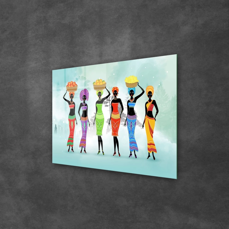 Vivantes Tempered Glass Wall Art - African Beauties at Work