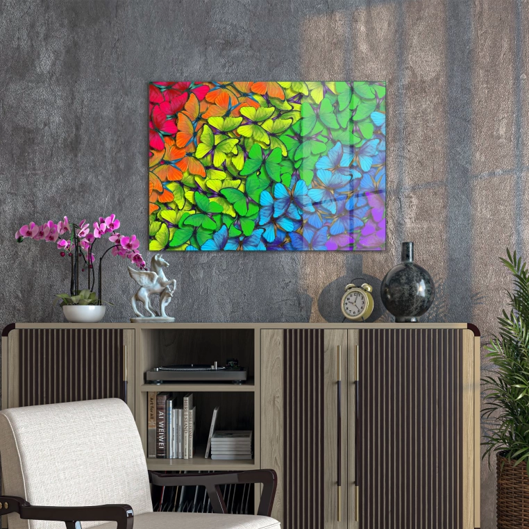 Vivantes Tempered Glass Wall Art - Rainbow garden