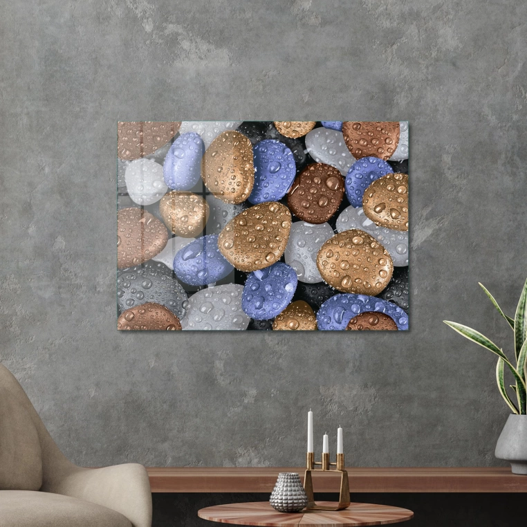 Vivantes Tempered Glass Wall Art - Colorful Rocks