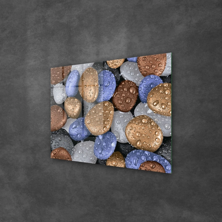 Vivantes Tempered Glass Wall Art - Colorful Rocks