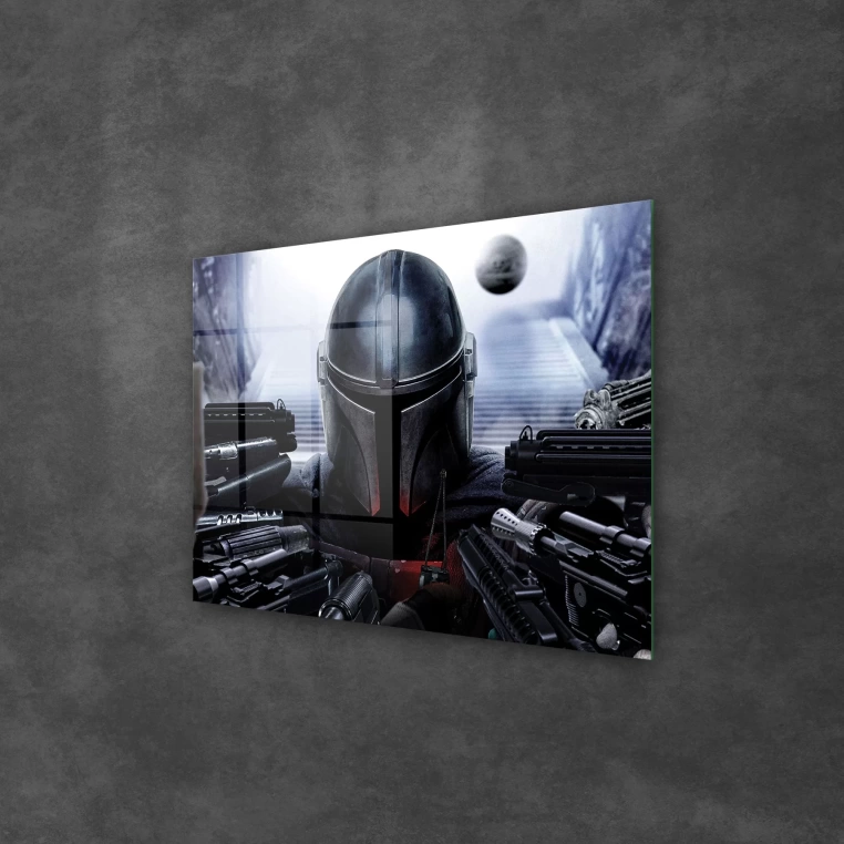 Vivantes Tempered Glass Wall Art - Star Wars Shooting Mandalorian