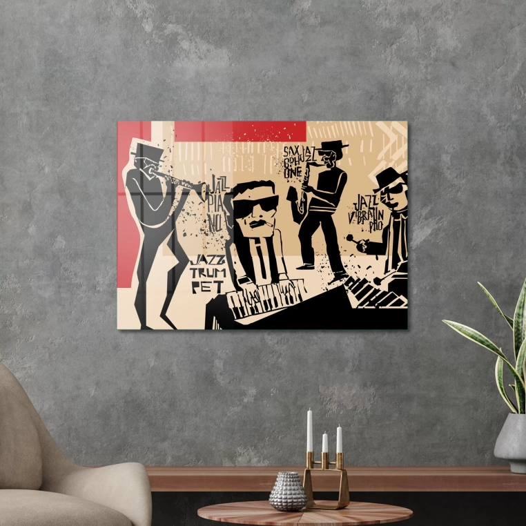 Vivantes Tempered Glass Wall Art - jazz