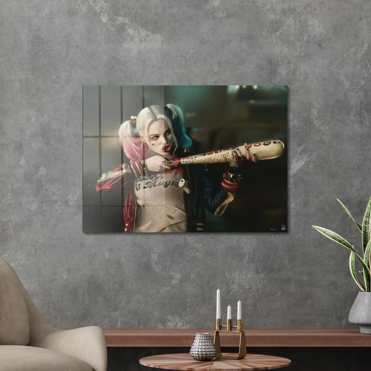 Vivantes Tempered Glass Wall Art - Suicide Squad Girl