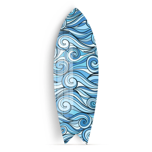 Vivantes Decorative Surfing Board in 4mm Tempered Glass-Vintage Waves