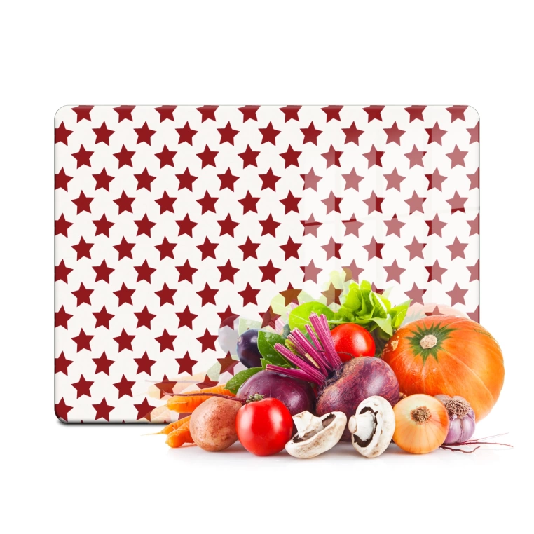 Tempered Glass Cutting Board - RedStars