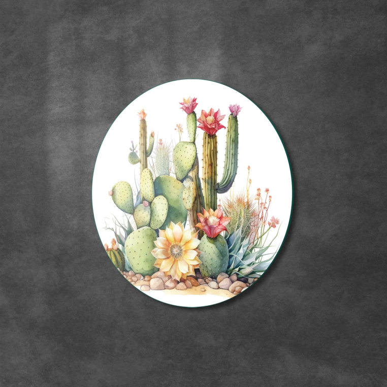 Vivantes Circle Glass Wall Art in 12" Diameter-Phoenix Garden