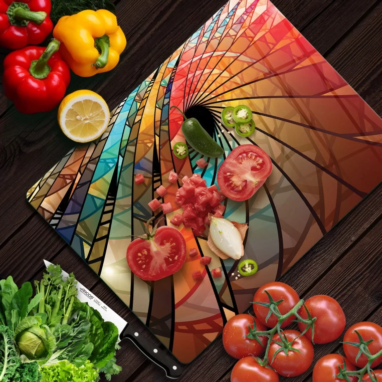 Tempered Glass Cutting Board - Spiral Vitray