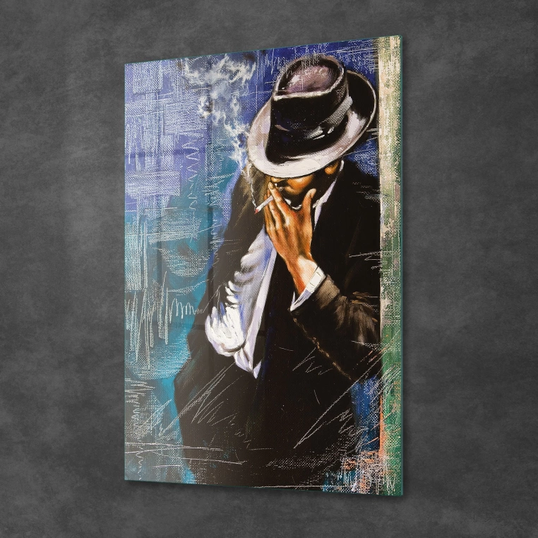 Vivantes Tempered Glass Wall Art - Man in the corner