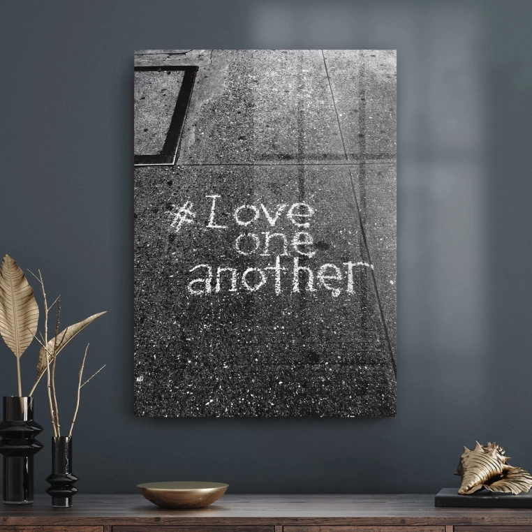 Vivantes Tempered Glass Wall Art - Love one another