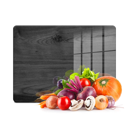 Tempered Glass Cutting Board - Dark Wood