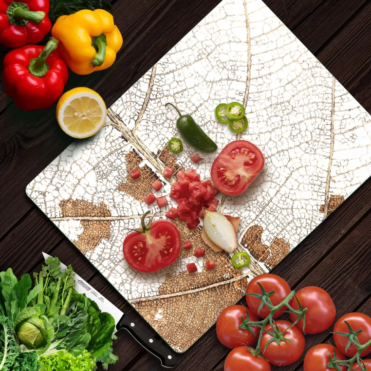 Tempered Glass Cutting Board - Fall