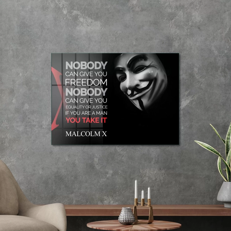 Vivantes Tempered Glass Wall Art - Malcolm X 2