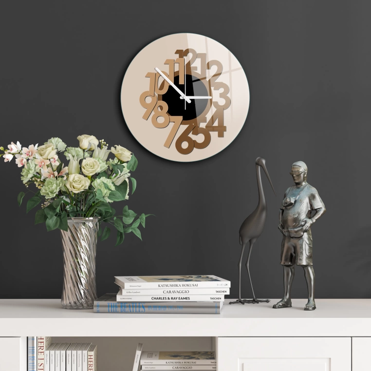 Vivantes Decorative Glass 12 inch Wall Clock Rose Gold