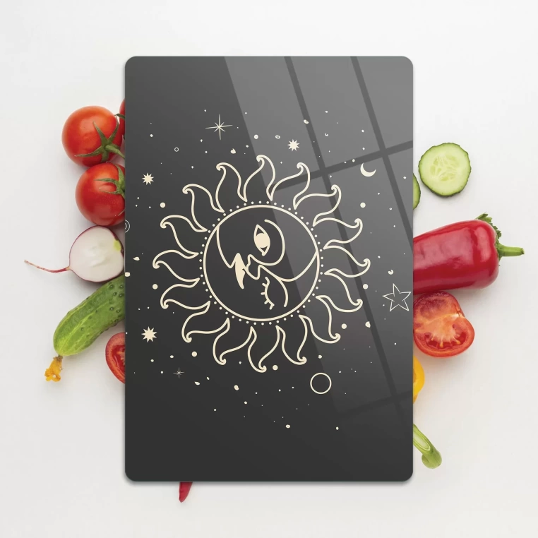 Tempered Glass Cutting Board - Sun&Moon