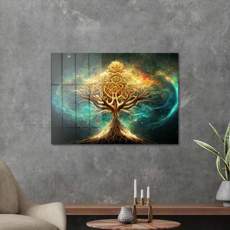 Vivantes Tempered Glass Wall Art - Futuristic Tree