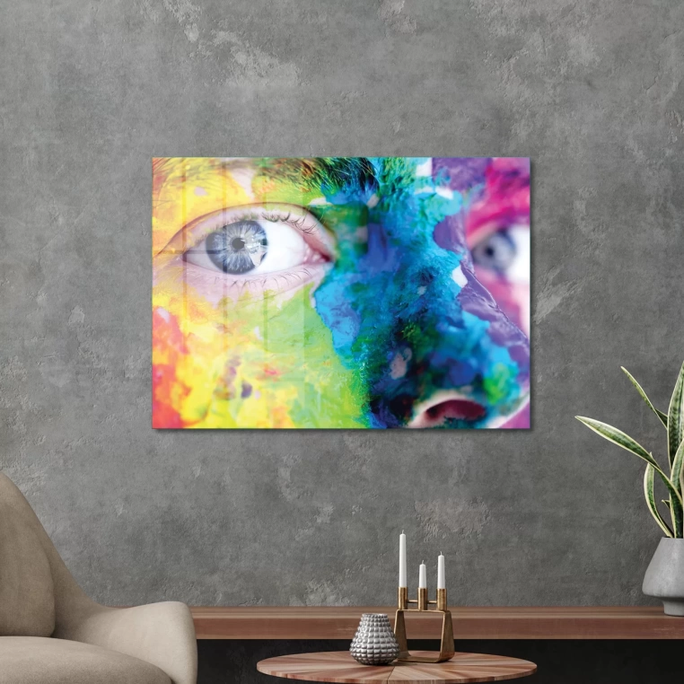 Vivantes Tempered Glass Wall Art - Colored Face