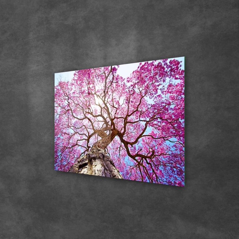 Vivantes Tempered Glass Wall Art - Purple Tree