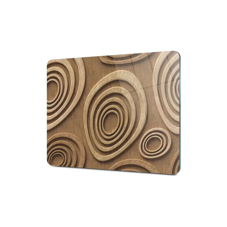 Tempered Glass Cutting Board - Wood Geo