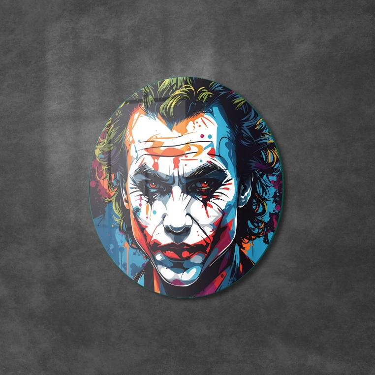 Vivantes Circle Glass Wall Art in 12" Diameter-Joker