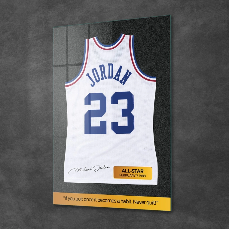 Vivantes Tempered Glass Wall Art - Basketball's All-Star Jordan